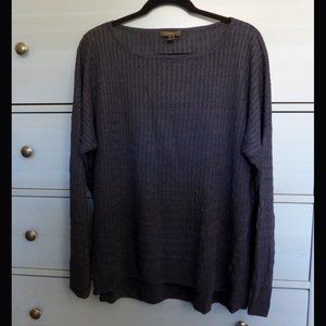 J Crew Soft Linen Knit Sweater in Navy Blue: XXL